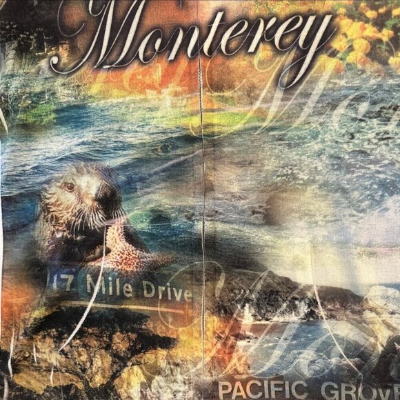 Passion-I Monterey Scenic Print Hooded Sweatshirt Multi Color Size Women M - Picture 13 of 15